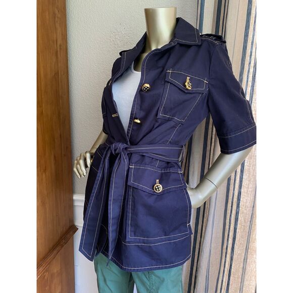 EUC Marc by Marc Jacobs Dark Denim Belted Safari Cargo Jacket 10 - Picture 4 of 8